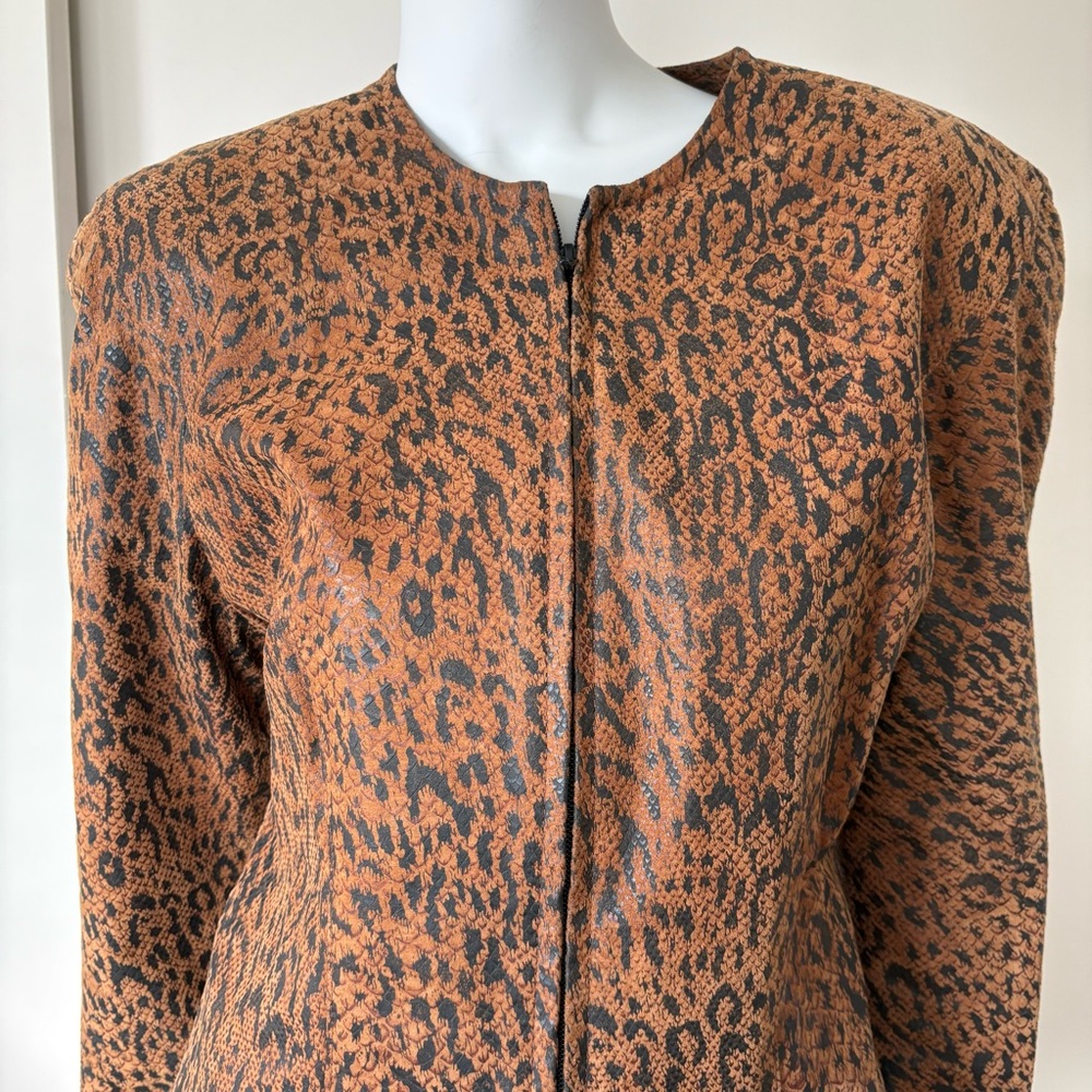 Danier Animal Print Leather Jacket
